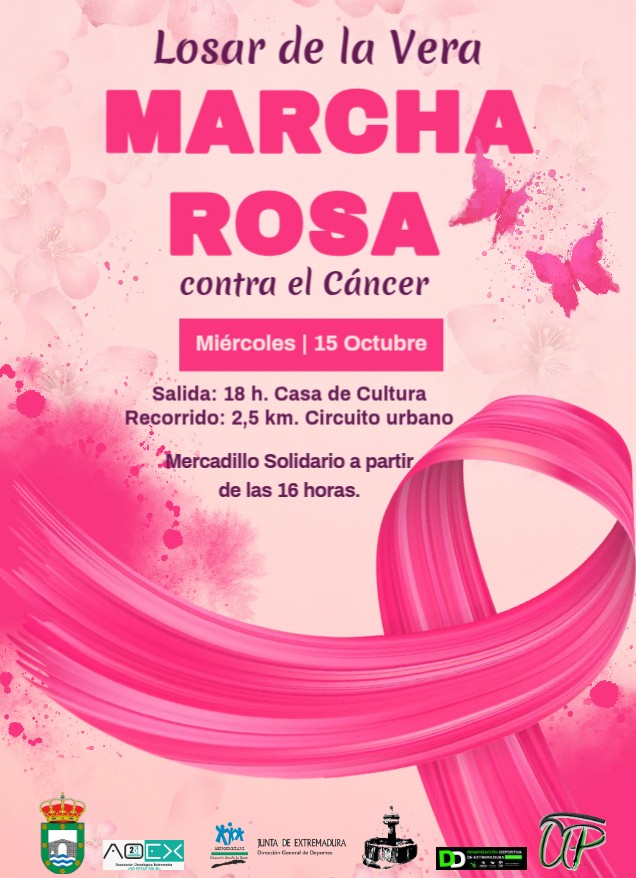 Marcha Rosa solidaria contra el Cáncer en Losar de la Vera 