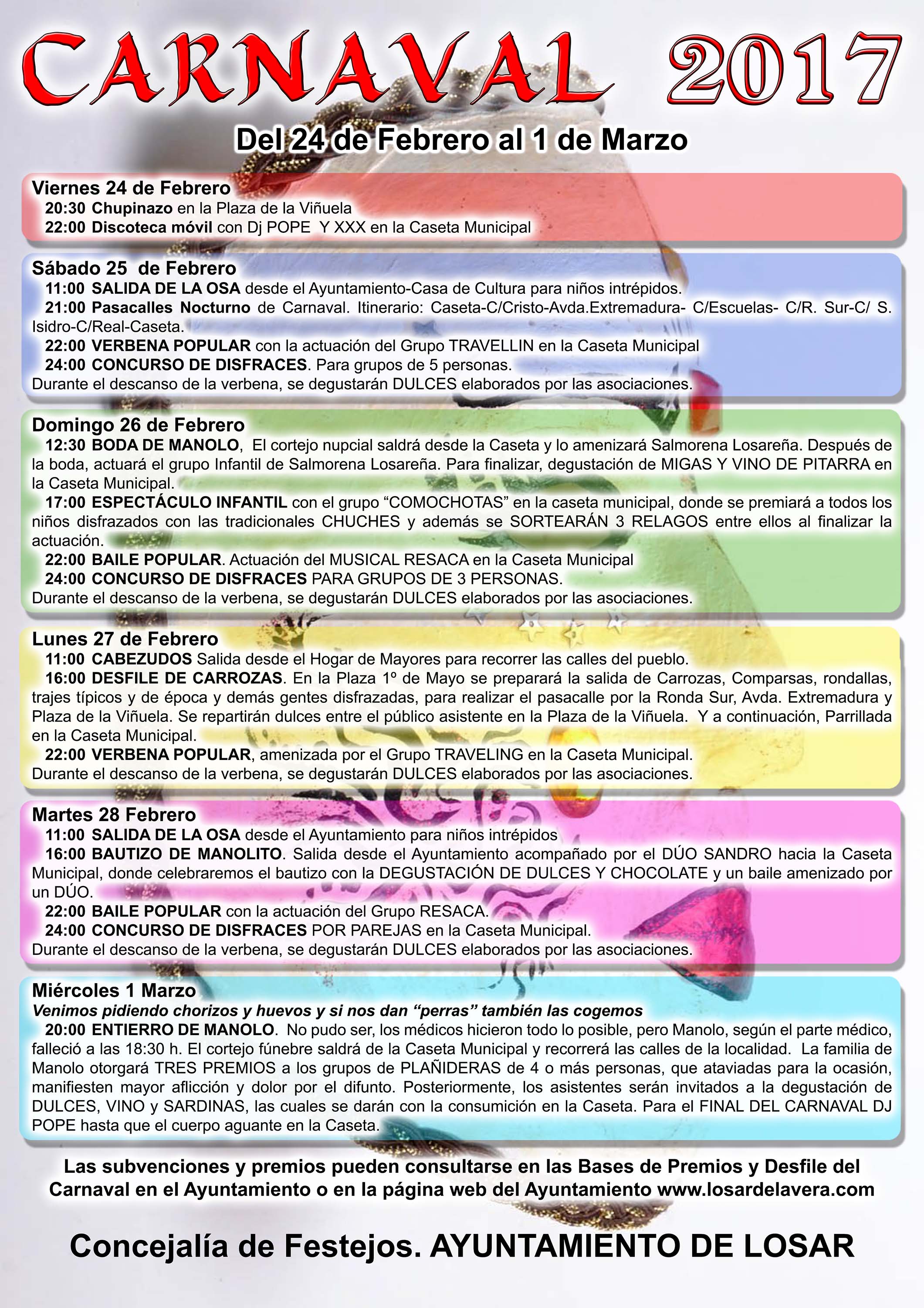 Programación Carnaval 2017